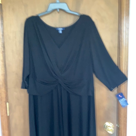 Plus size chaps dress knot front black with stretch party size 18W - Picture 5 of 15